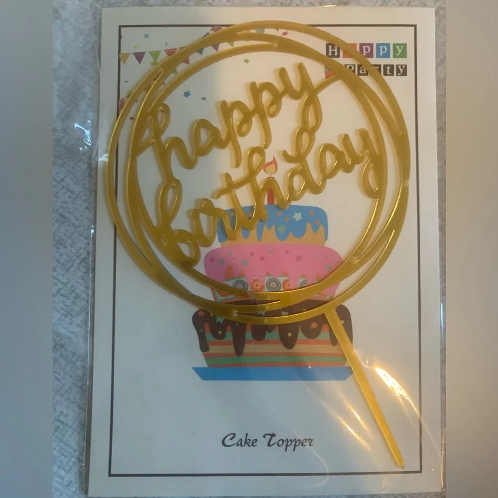 🔴 New in box birthday cake topper set